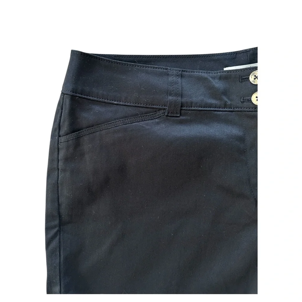 WHITE HOUSE BLACK MARKET Black 5” Tailored Cotton Cuffed Shorts Sz 12 Lg NWT - Picture 2 of 6